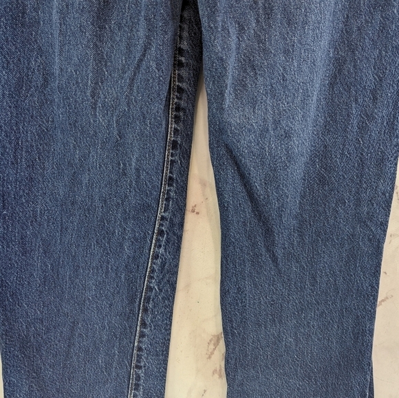 Levis Premium Jeans Women 27 Ribcage Straight Ankle Button Fly High Indigo Dark - Picture 7 of 15